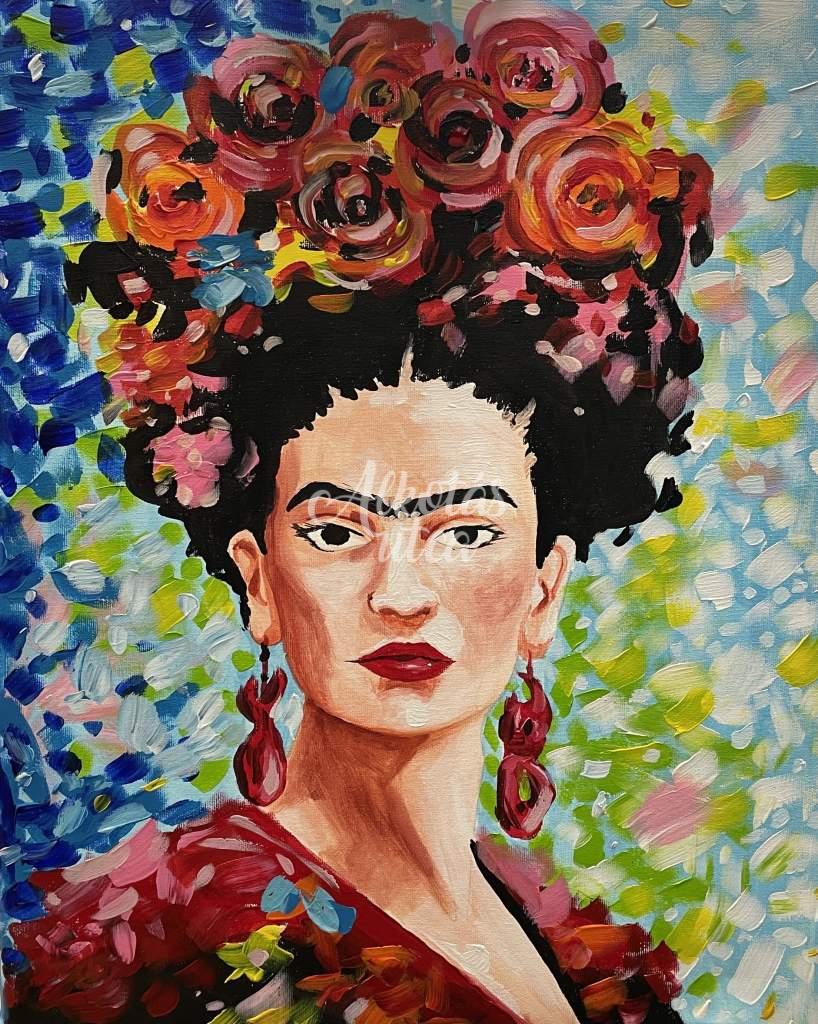 Frida Kahlo with flowers