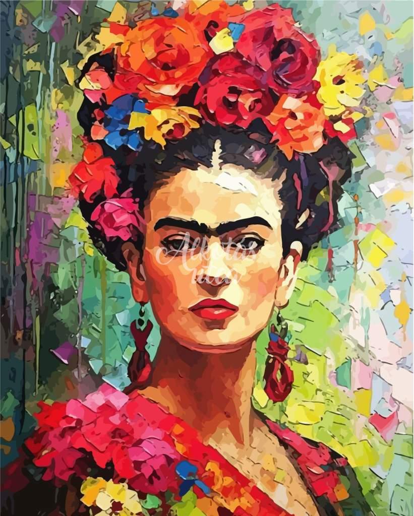 Frida Kahlo with flowers