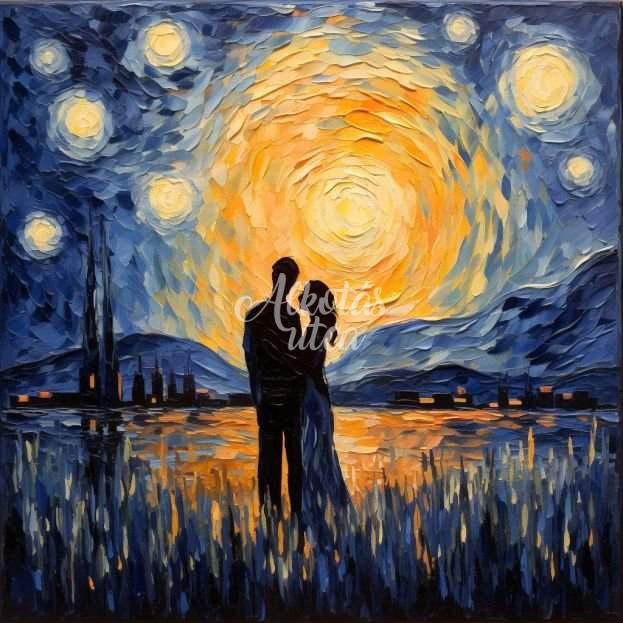 You and me below starry night